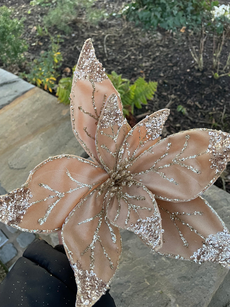 Velvet Poinsettia on clip