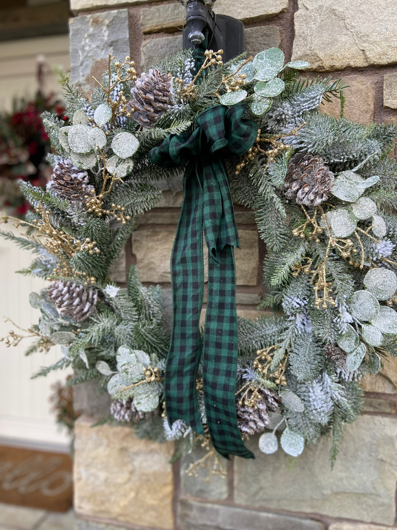 Frosted Pine & Eucalyptus Wreath