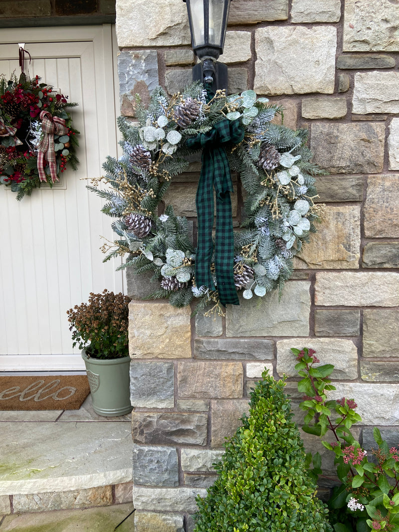 Frosted Pine & Eucalyptus Wreath