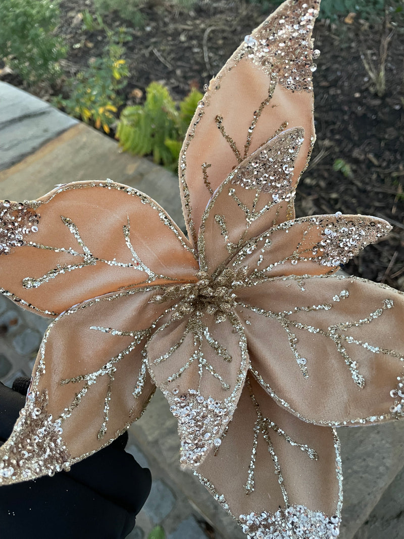 Velvet Poinsettia on clip