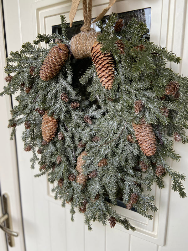 Frosted Teardrop Wreath